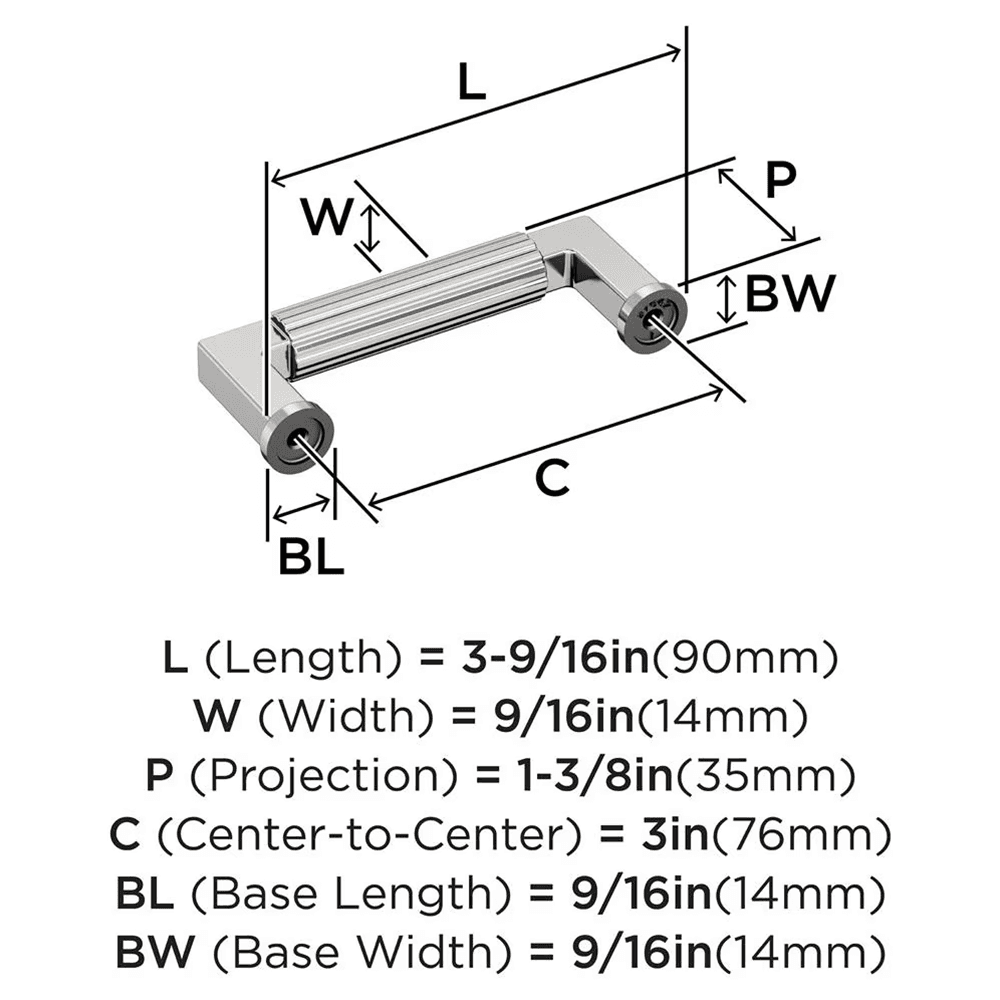 76mm Ballard Cabinet Pull, Polished Nickel Alt 1 - Image