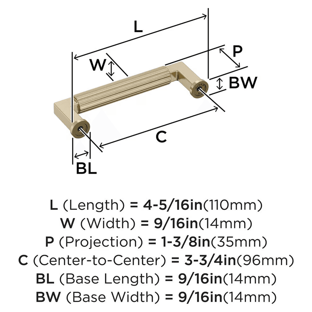 96mm Ballard Cabinet Pull, Golden Champagne Alt 1 - Image