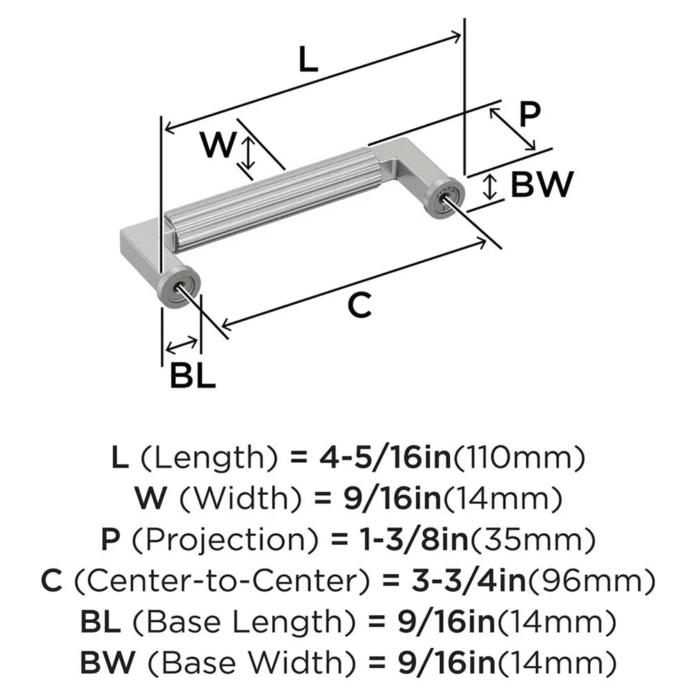 96mm Ballard Cabinet Pull, Satin Nickel Alt 1 - Image