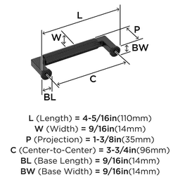 96mm Ballard Cabinet Pull, Matte Black Alt 1 - Image