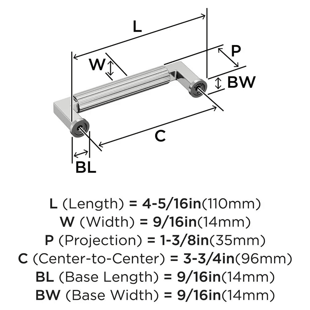 96mm Ballard Cabinet Pull, Polished Nickel Alt 1 - Image