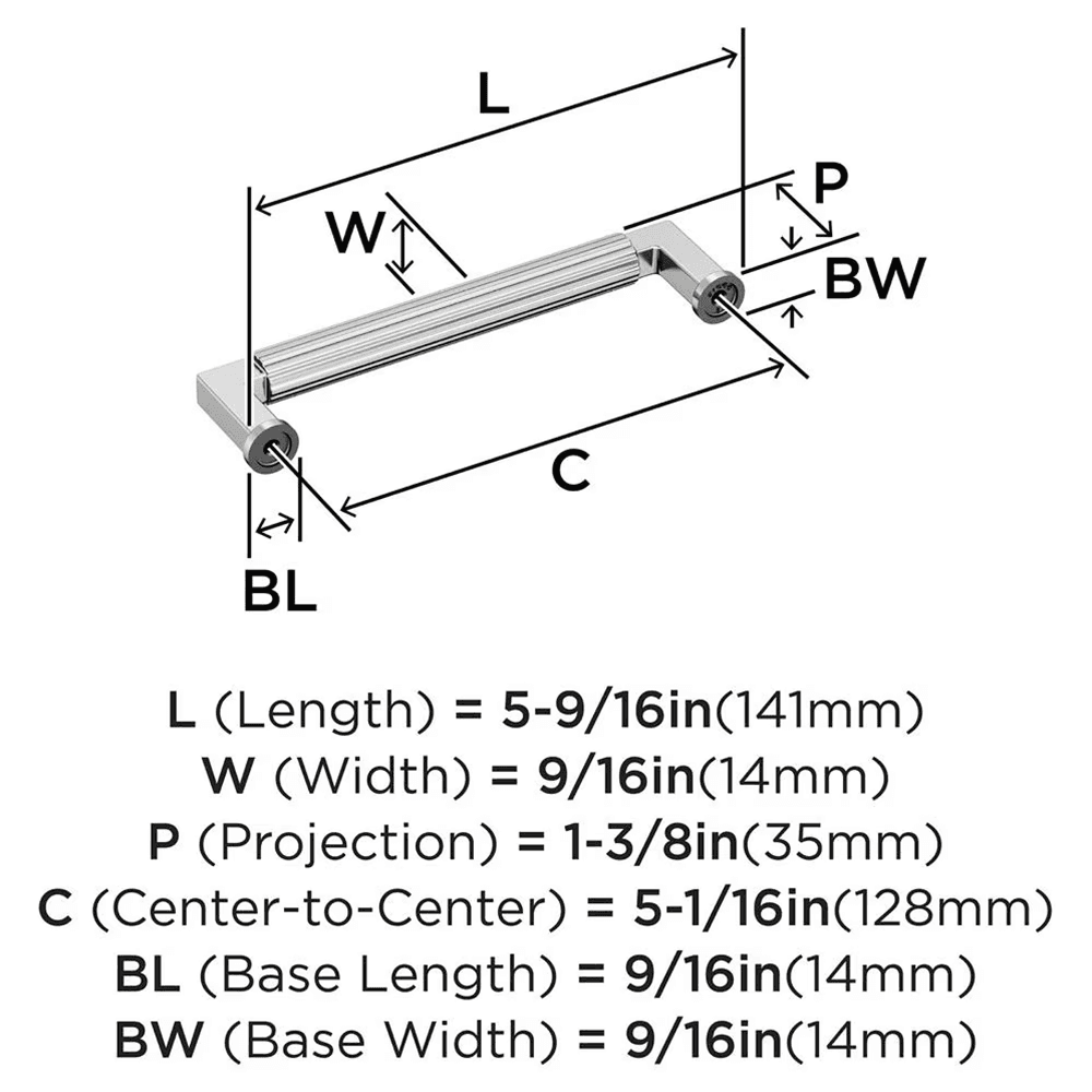 128mm Ballard Cabinet Pull, Polished Chrome Alt 1 - Image