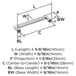 128mm Ballard Cabinet Pull, Polished Chrome Alt 1 - Image