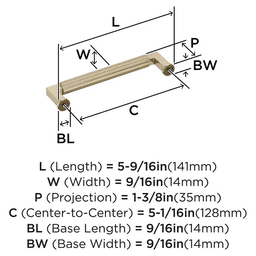 128mm Ballard Cabinet Pull, Golden Champagne Alt 1 - Image