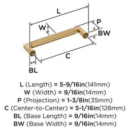 128mm Ballard Cabinet Pull, Champagne Bronze Alt 1 - Image