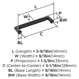 128mm Ballard Cabinet Pull, Matte Black Alt 1 - Image