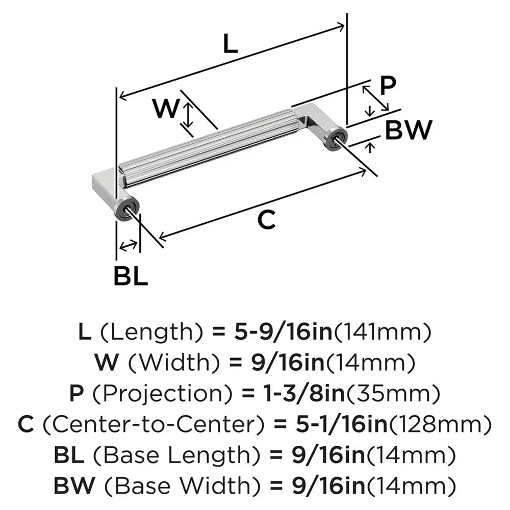 128mm Ballard Cabinet Pull, Polished Nickel Alt 1 - Image