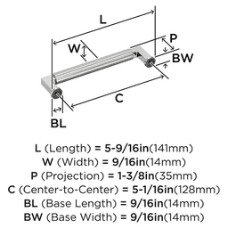 128mm Ballard Cabinet Pull, Polished Nickel Alt 1 - Image