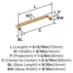 160mm Ballard Cabinet Pull, Champagne Bronze Alt 1 - Image