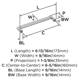 160mm Ballard Cabinet Pull, Satin Nickel Alt 1 - Image