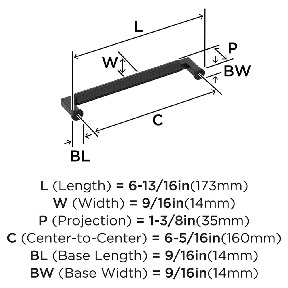 160mm Ballard Cabinet Pull, Matte Black Alt 1 - Image