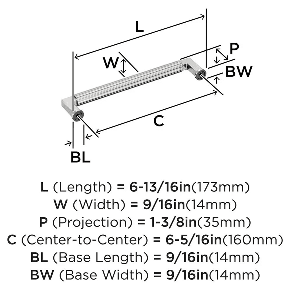 160mm Ballard Cabinet Pull, Polished Nickel Alt 1 - Image