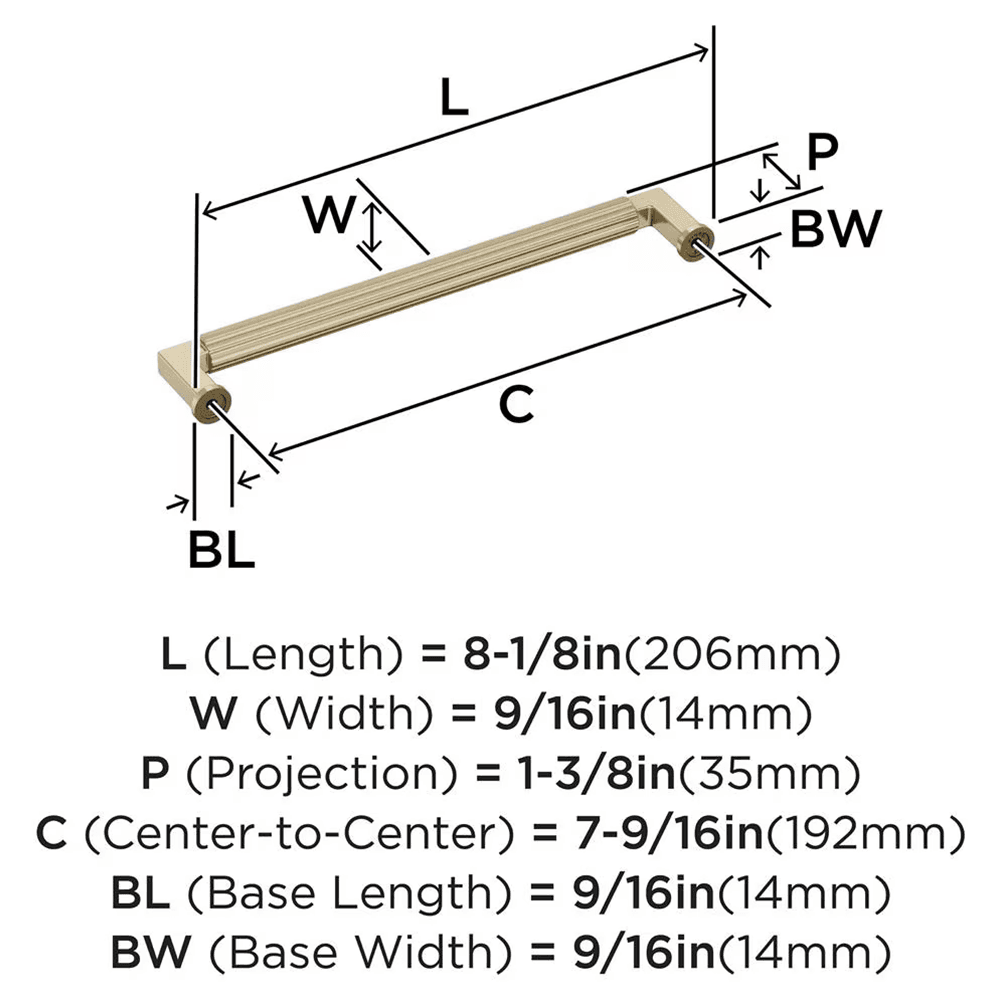 192mm Ballard Cabinet Pull, Golden Champagne Alt 1 - Image
