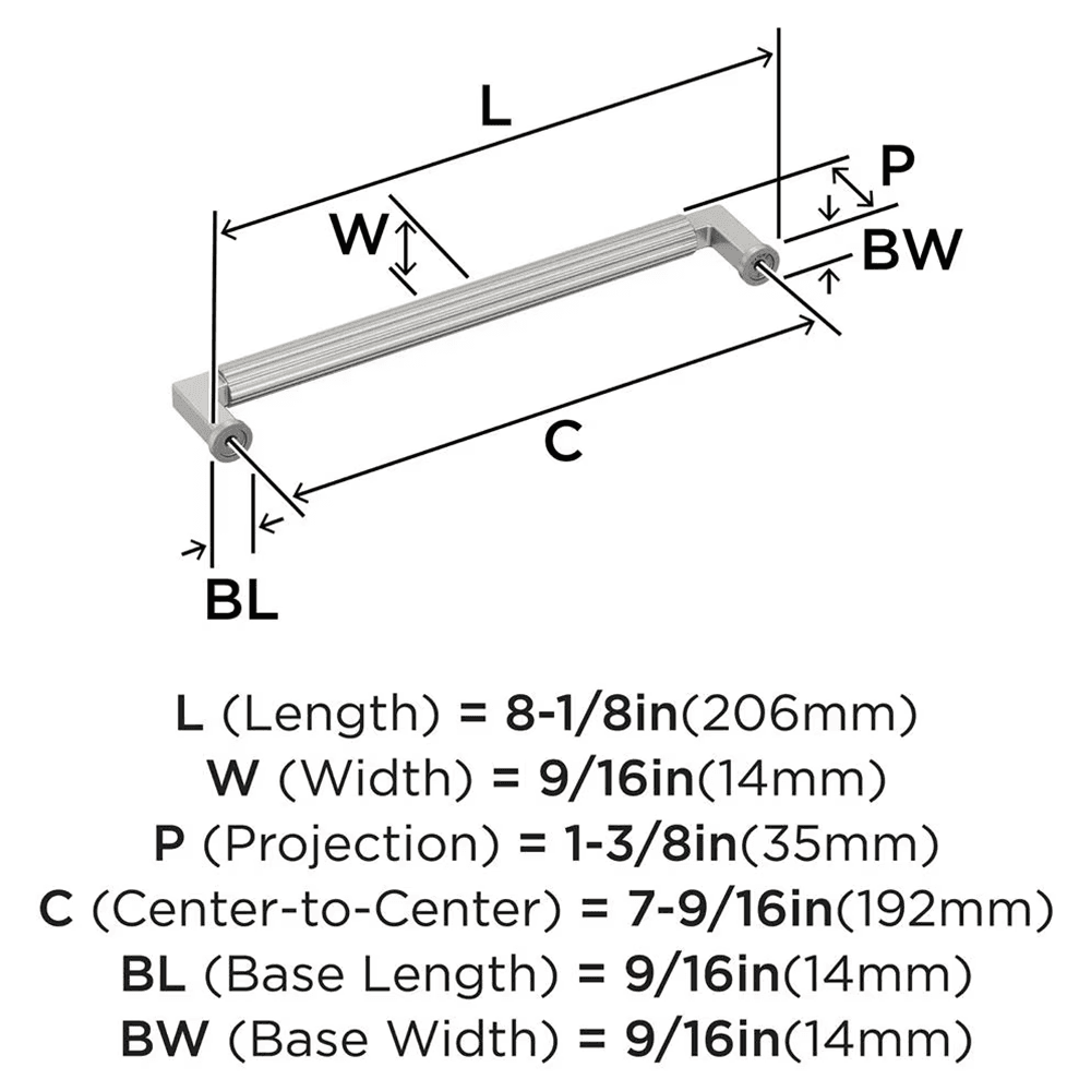 192mm Ballard Cabinet Pull, Satin Nickel Alt 1 - Image