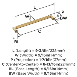 224mm Ballard Cabinet Pull, Champagne Bronze Alt 1 - Image