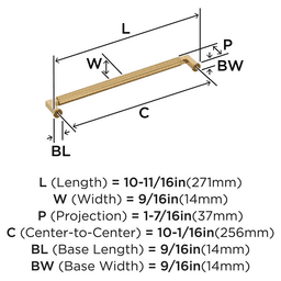256mm Ballard Cabinet Pull, Champagne Bronze Alt 1 - Image
