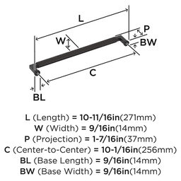 256mm Ballard Cabinet Pull, Oil-Rubbed Bronze Alt 1 - Image