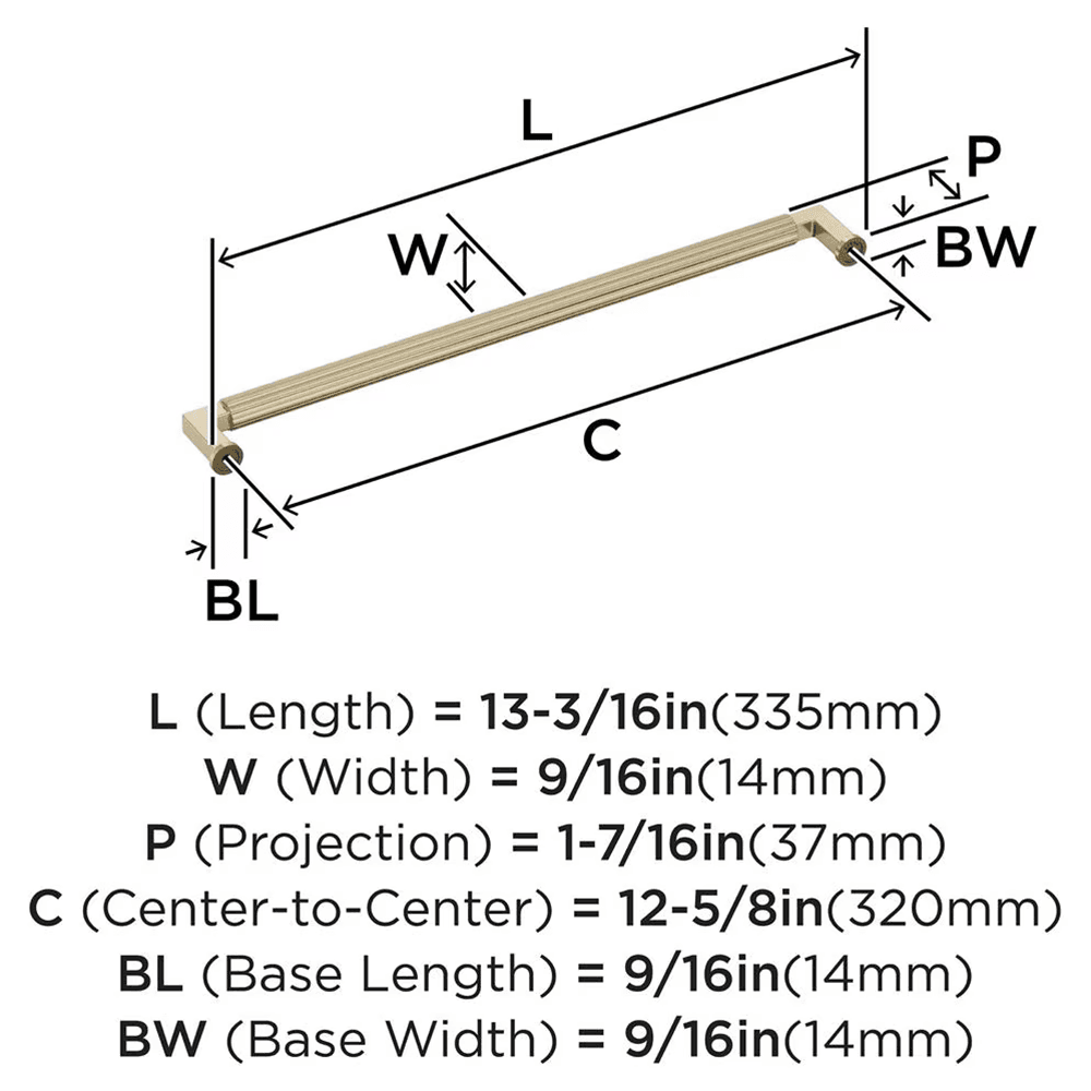 320mm Ballard Cabinet Pull, Golden Champagne Alt 1 - Image