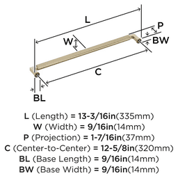 320mm Ballard Cabinet Pull, Golden Champagne Alt 1 - Image