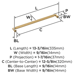 320mm Ballard Cabinet Pull, Champagne Bronze Alt 1 - Image