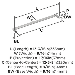 320mm Ballard Cabinet Pull, Satin Nickel Alt 1 - Image