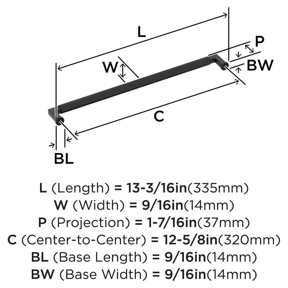 320mm Ballard Cabinet Pull, Matte Black Alt 1 - Image