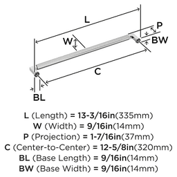 320mm Ballard Cabinet Pull, Polished Nickel Alt 1 - Image
