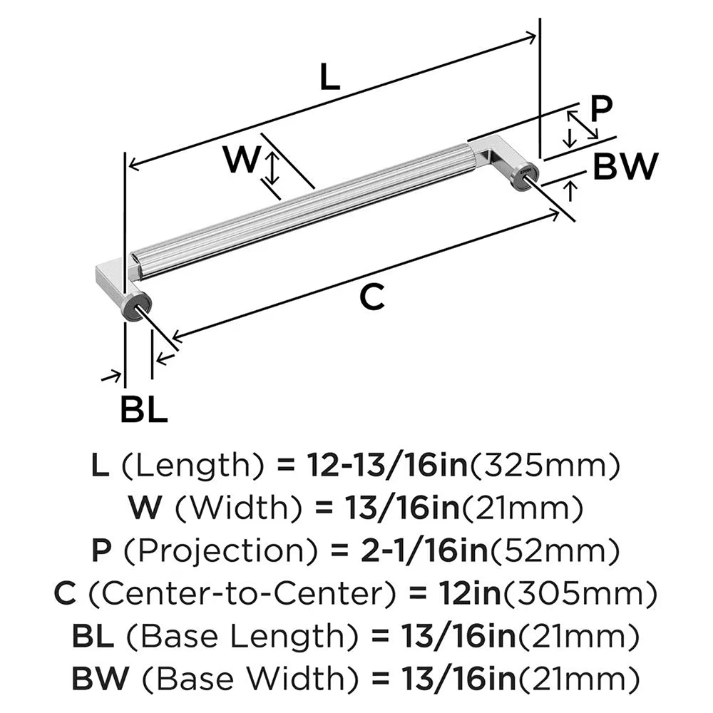 305mm Ballard Appliance Pull, Polished Chrome Alt 1 - Image