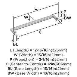 305mm Ballard Appliance Pull, Satin Nickel Alt 1 - Image
