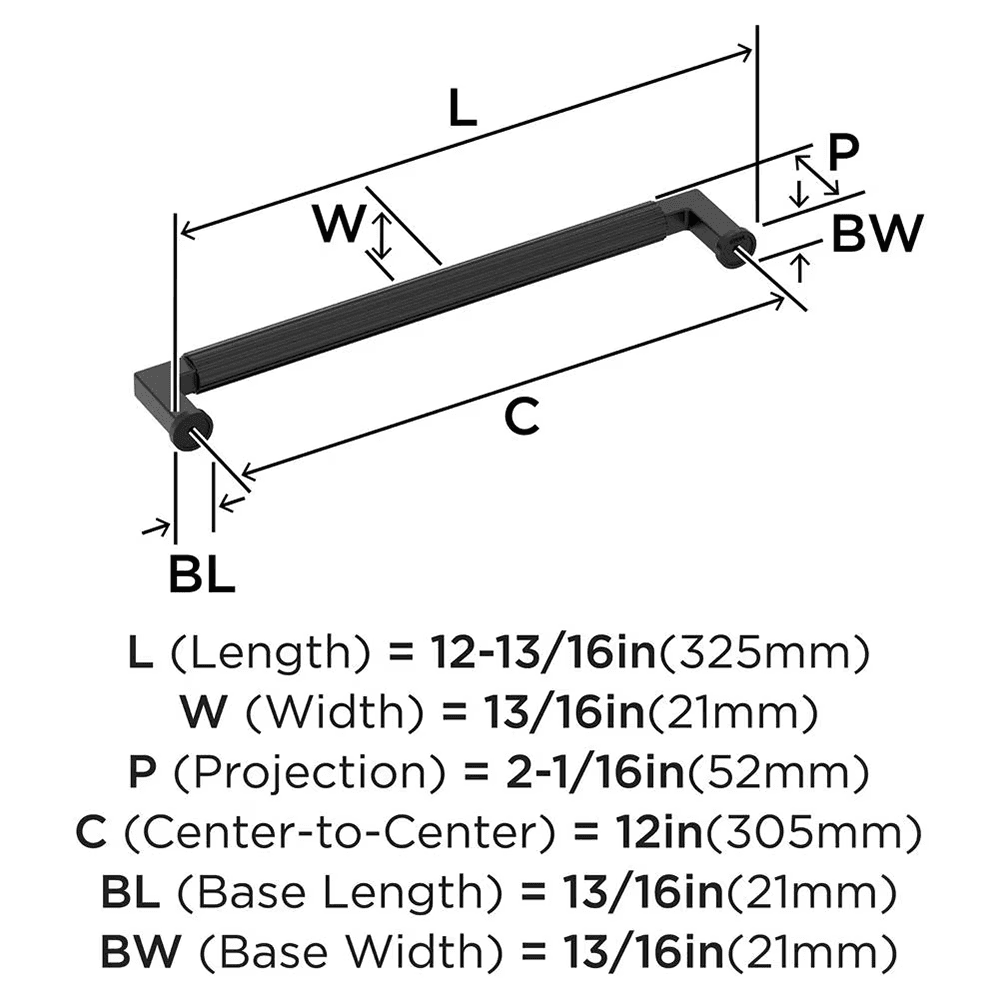 305mm Ballard Appliance Pull, Matte Black Alt 1 - Image
