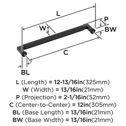 305mm Ballard Appliance Pull, Matte Black Alt 1 - Image