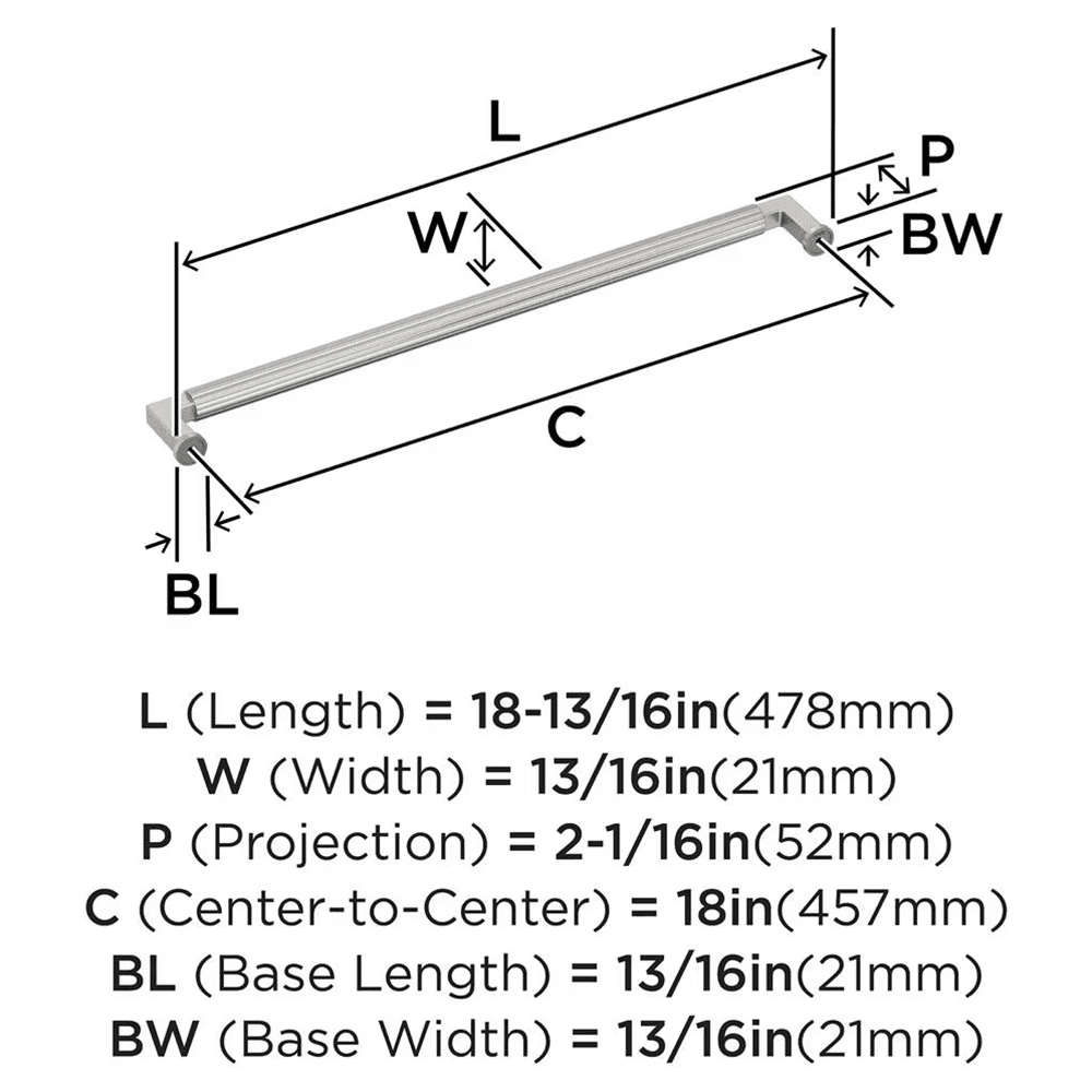 457mm Ballard Appliance Pull, Satin Nickel Alt 1 - Image
