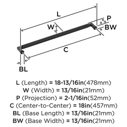 457mm Ballard Appliance Pull, Matte Black Alt 1 - Image