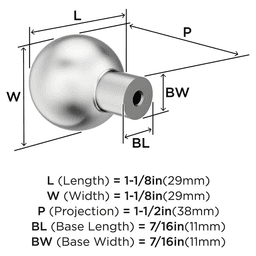1-1/8" Coble Cabinet Knob, Champagne Bronze Alt 1 - Image