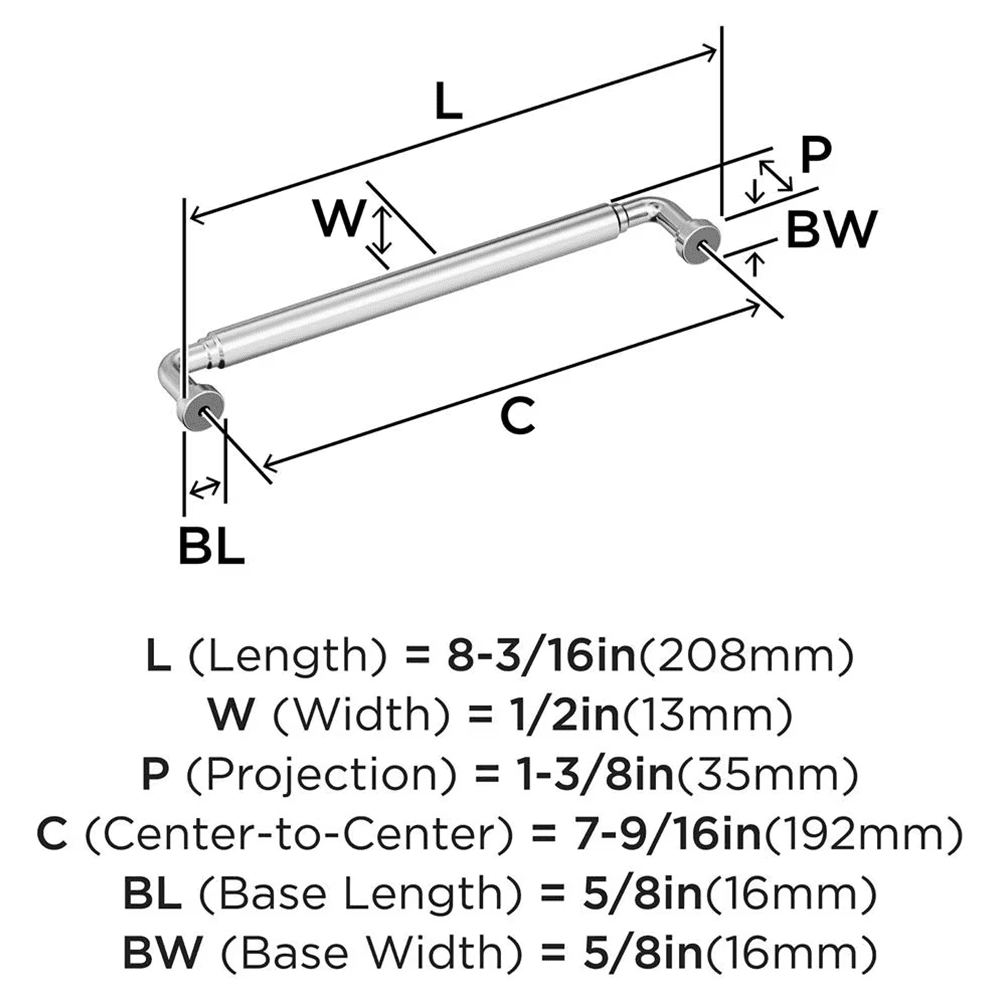 7-9/16" Coble Cabinet Pull, Polished Nickel Alt 1 - Image