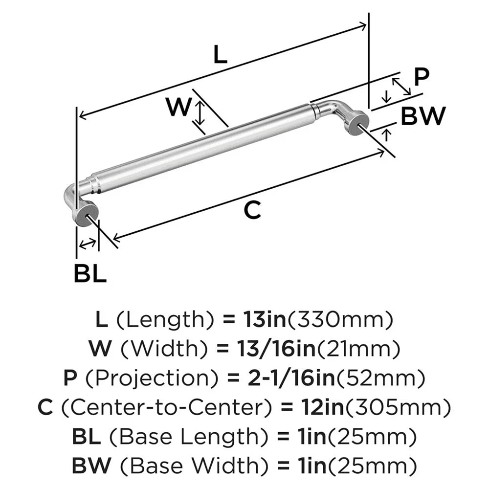 12" Coble Appliance Pull, Satin Nickel Alt 1 - Image