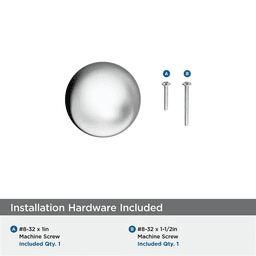 1-1/8" Collet Cabinet Knob, Polished Chrome Alt 2 - Image