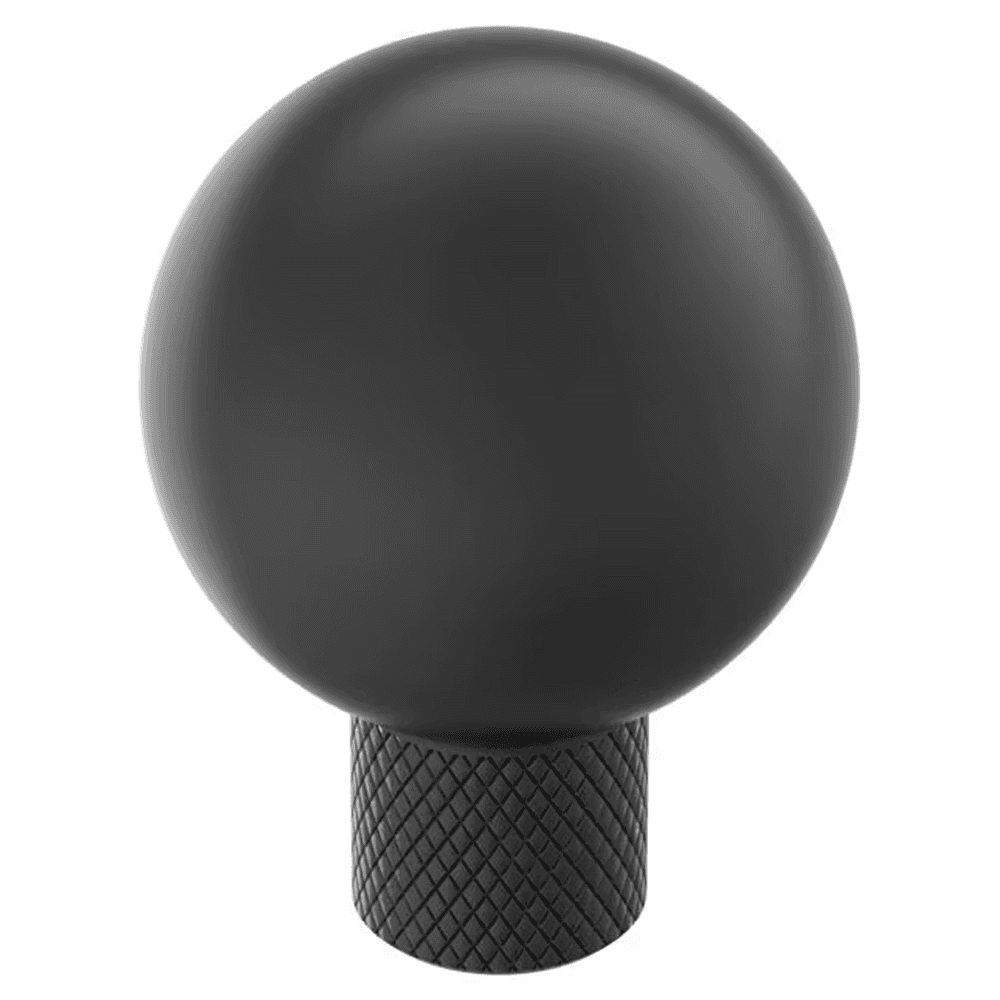 1-1/8" Collet Cabinet Knob, Matte Black Main - Image