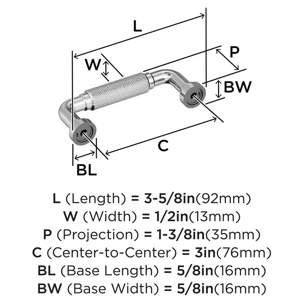 3" Collet Cabinet Pull, Polished Nickel Alt 1 - Image