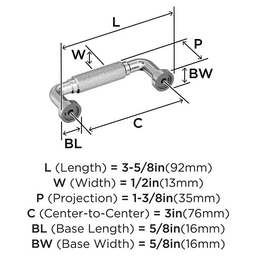 3" Collet Cabinet Pull, Polished Chrome Alt 1 - Image