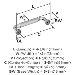 3-3/4" Collet Cabinet Pull, Satin Nickel Alt 1 - Image