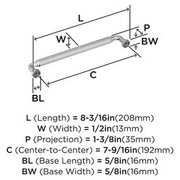 7-9/16" Collet Cabinet Pull, Satin Nickel Alt 1 - Image