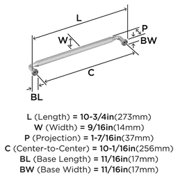 10-1/16" Collet Cabinet Pull, Satin Nickel Alt 1 - Image