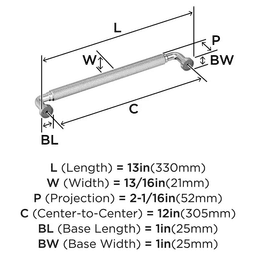 12" Collet Appliance Pull, Satin Nickel Alt 1 - Image