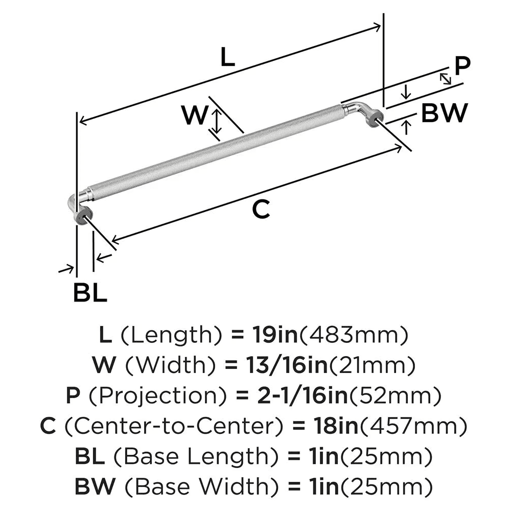 18" Collet Appliance Pull, Satin Nickel Alt 1 - Image