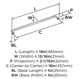 18" Collet Appliance Pull, Oil-Rubbed Bronze Alt 1 - Image