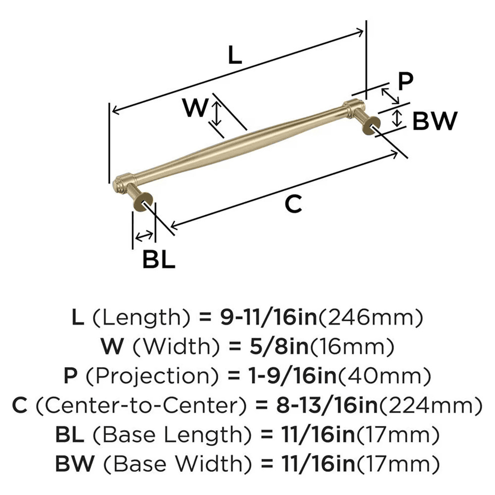 224mm Enlivity Cabinet Pull, Golden Champagne Alt 1 - Image