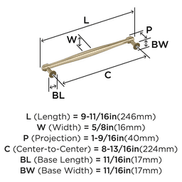 224mm Enlivity Cabinet Pull, Golden Champagne Alt 1 - Image