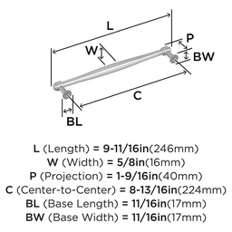 224mm Enlivity Cabinet Pull, Satin Nickel Alt 1 - Image