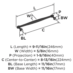 224mm Enlivity Cabinet Pull, Oil-Rubbed Bronze Alt 1 - Image
